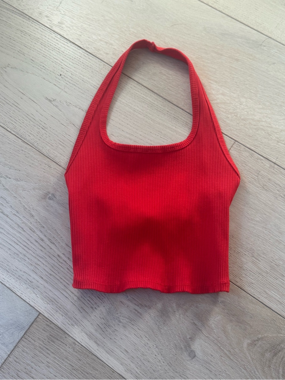 wild fable Red Ribbed Halter Tank Top
